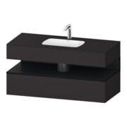 Duravit Einbauwaschtisch-Möbel-Set Qatego 120x55x60cm, E sw/gra matt, Konsolen-Waschtischunterbau