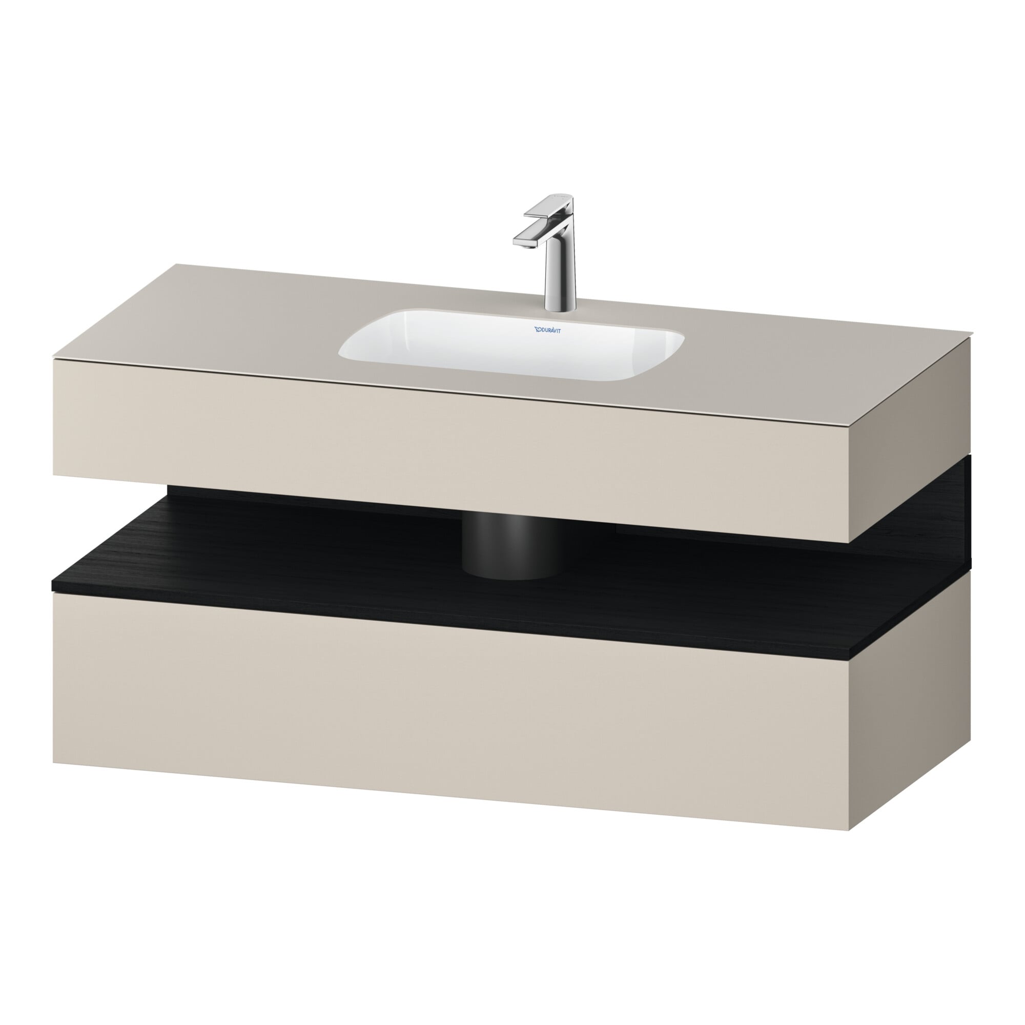 Duravit Einbauwaschtisch-Möbel-Set Qatego 120x55x60cm, E sw/tau m, Kon-WTU, B