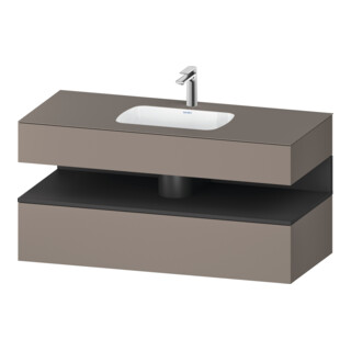 Duravit Einbauwaschtisch-Möbel-Set Qatego 120x55x60cm, gra m/bas ma, Konsolen-Waschtischunterbau