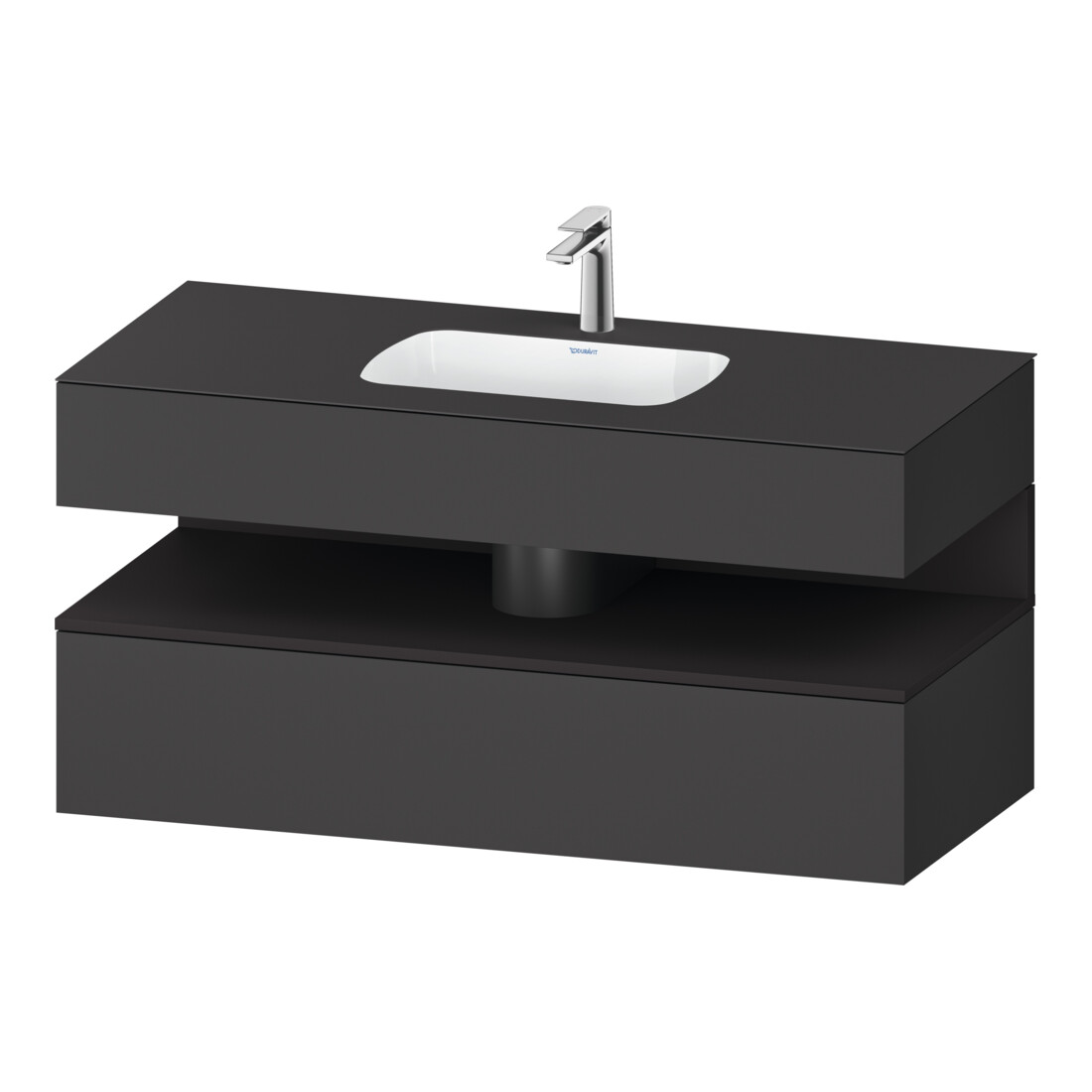 Duravit Einbauwaschtisch-Möbel-Set Qatego 120x55x60cm, gra m/Gr m, Kon-WTU, B