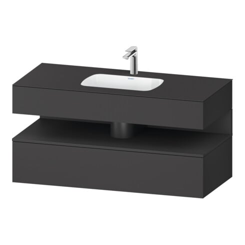 Duravit Einbauwaschtisch-Möbel-Set Qatego 120x55x60cm, gra m, Kon-WTU, Nischenb