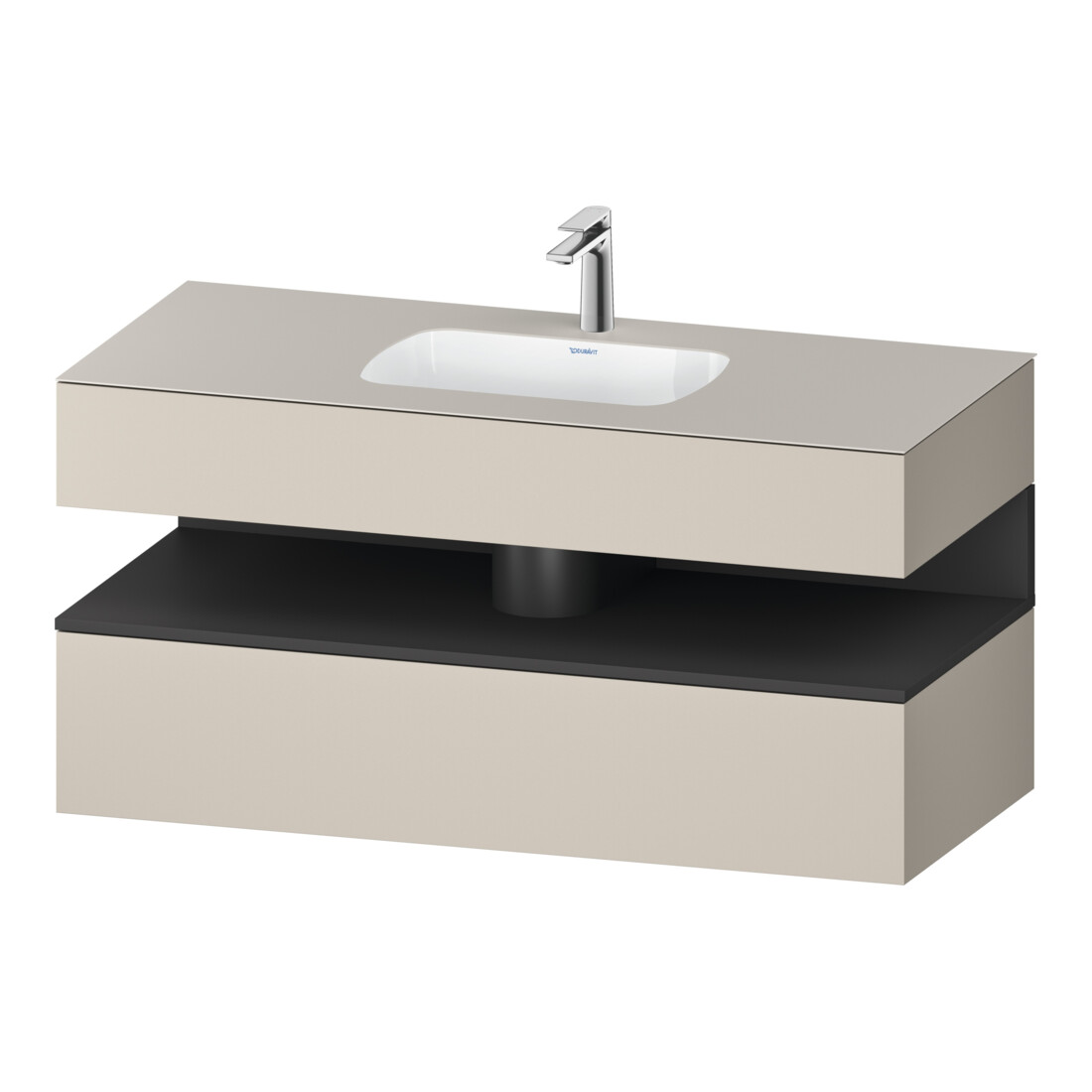 Duravit Einbauwaschtisch-Möbel-Set Qatego 120x55x60cm, gra m/ta m, Kon-WTU, B