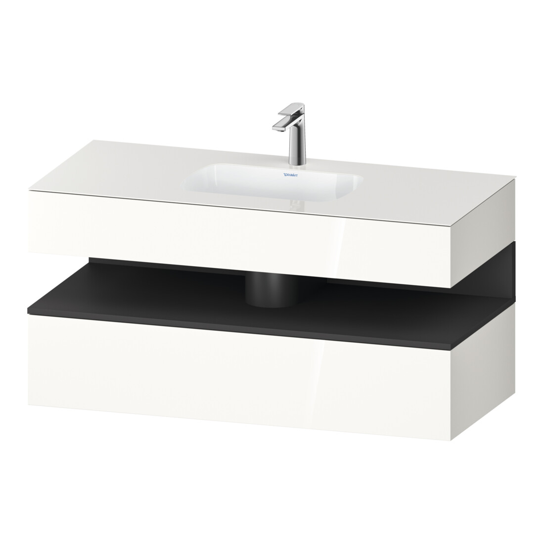 Duravit Einbauwaschtisch-Möbel-Set Qatego 120x55x60cm, gra m/we g, Kon-WTU, B