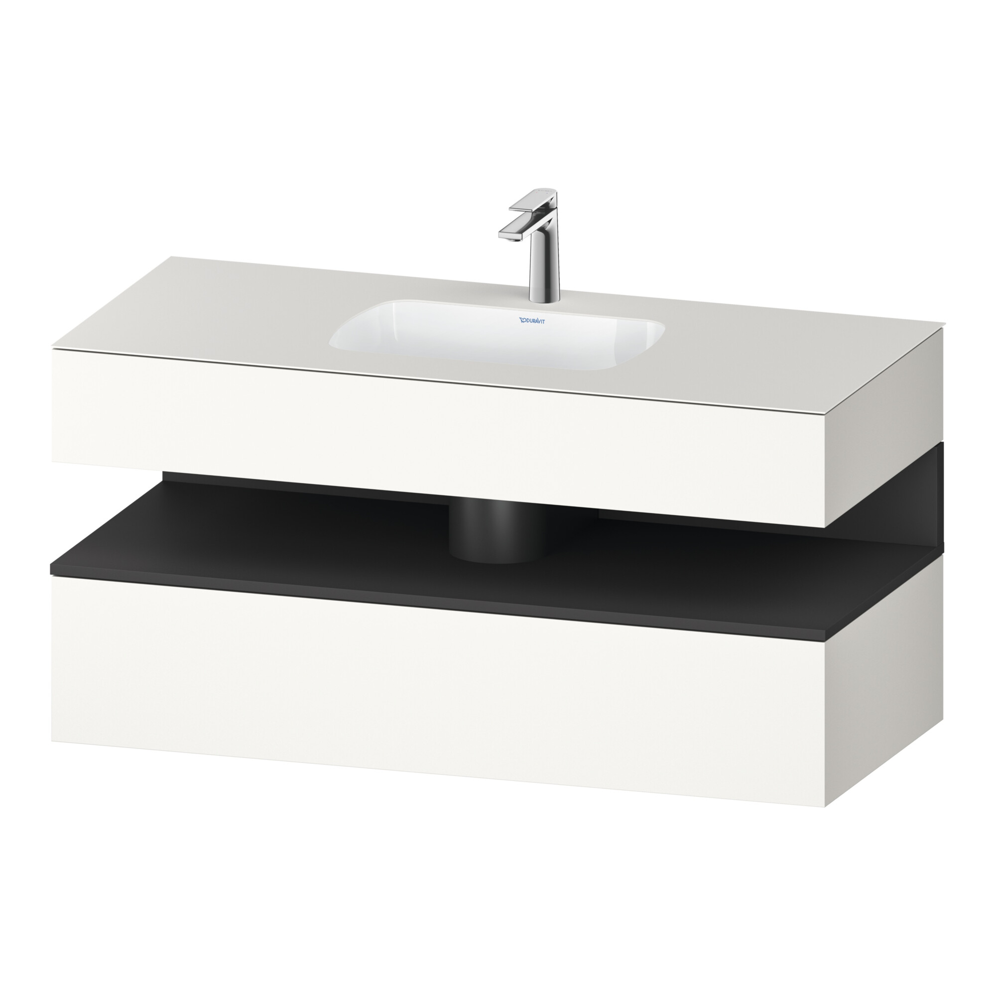 Duravit Einbauwaschtisch-Möbel-Set Qatego 120x55x60cm, gra m/we m, Kon-WTU, B