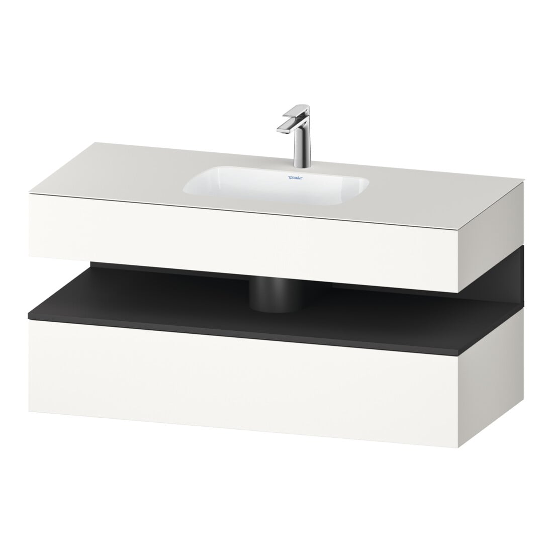Duravit Einbauwaschtisch-Möbel-Set Qatego 120x55x60cm, gra m/we matt, Konsolen-Waschtischunterbau
