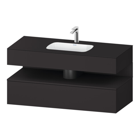 Duravit Einbauwaschtisch-Möbel-Set Qatego 120x55x60cm, graph matt, Konsolen-Waschtischunterbau