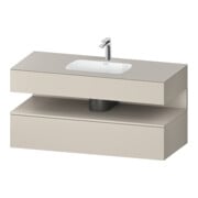 Duravit Einbauwaschtisch-Möbel-Set Qatego 120x55x60cm, T m, Konsolen-Waschtischunterbau, Nischenb