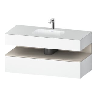 Duravit Einbauwaschtisch-Möbel-Set Qatego 120x55x60cm, T matt/we ma, Konsolen-Waschtischunterbau