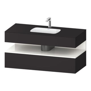 Duravit Einbauwaschtisch-Möbel-Set Qatego 120x55x60cm, w g/Gra m, Kon-WTU, B