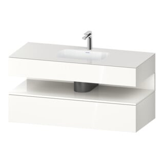 Duravit Einbauwaschtisch-Möbel-Set Qatego 120x55x60cm, w g, Konsolen-Waschtischunterbau, Nischenb