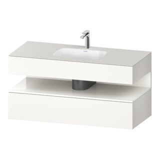 Duravit Einbauwaschtisch-Möbel-Set Qatego 120x55x60cm, w hgl/we matt, Konsolen-Waschtischunterbau