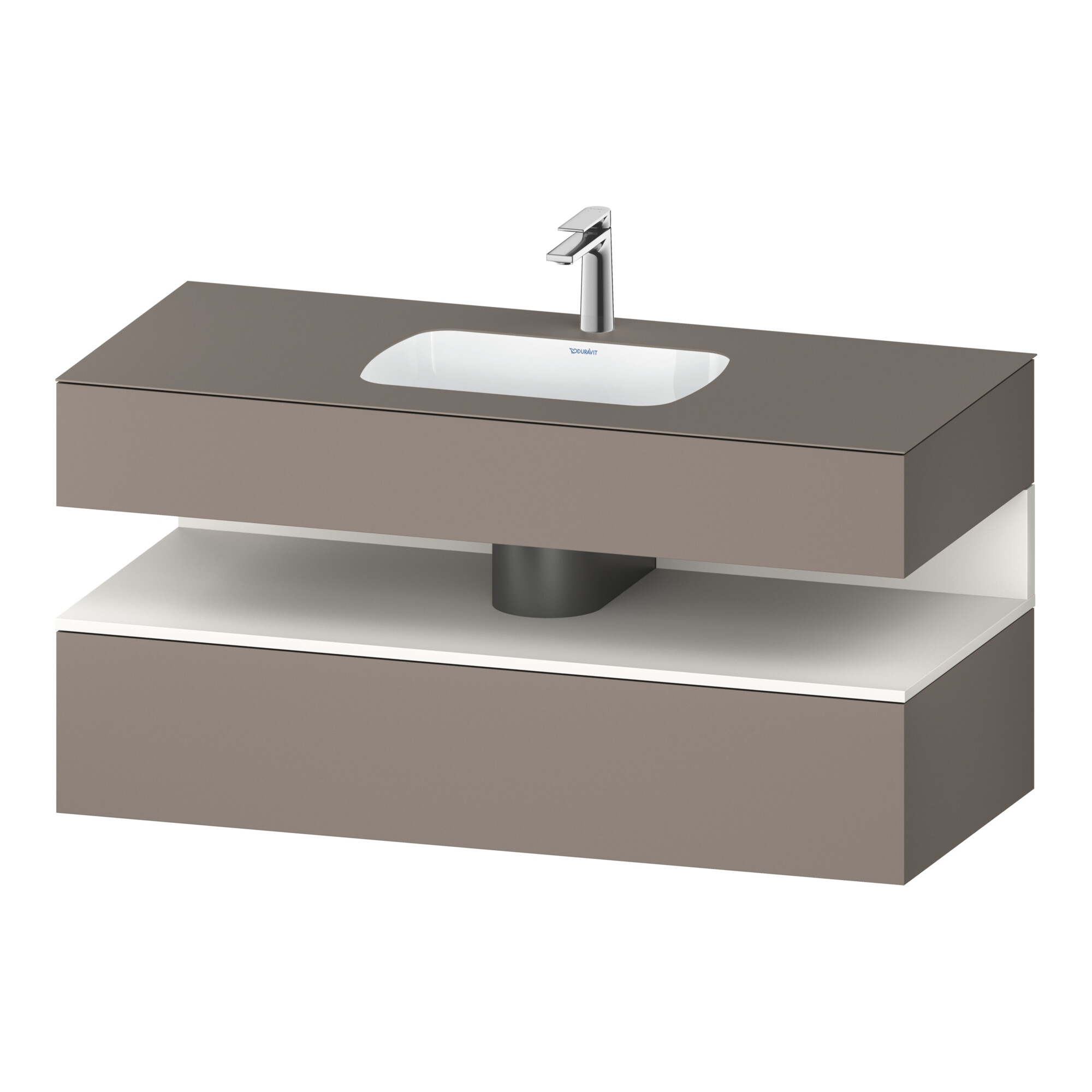 Duravit Einbauwaschtisch-Möbel-Set Qatego 120x55x60cm, w m/ba ma, Konsolen-Waschtischunterbau
