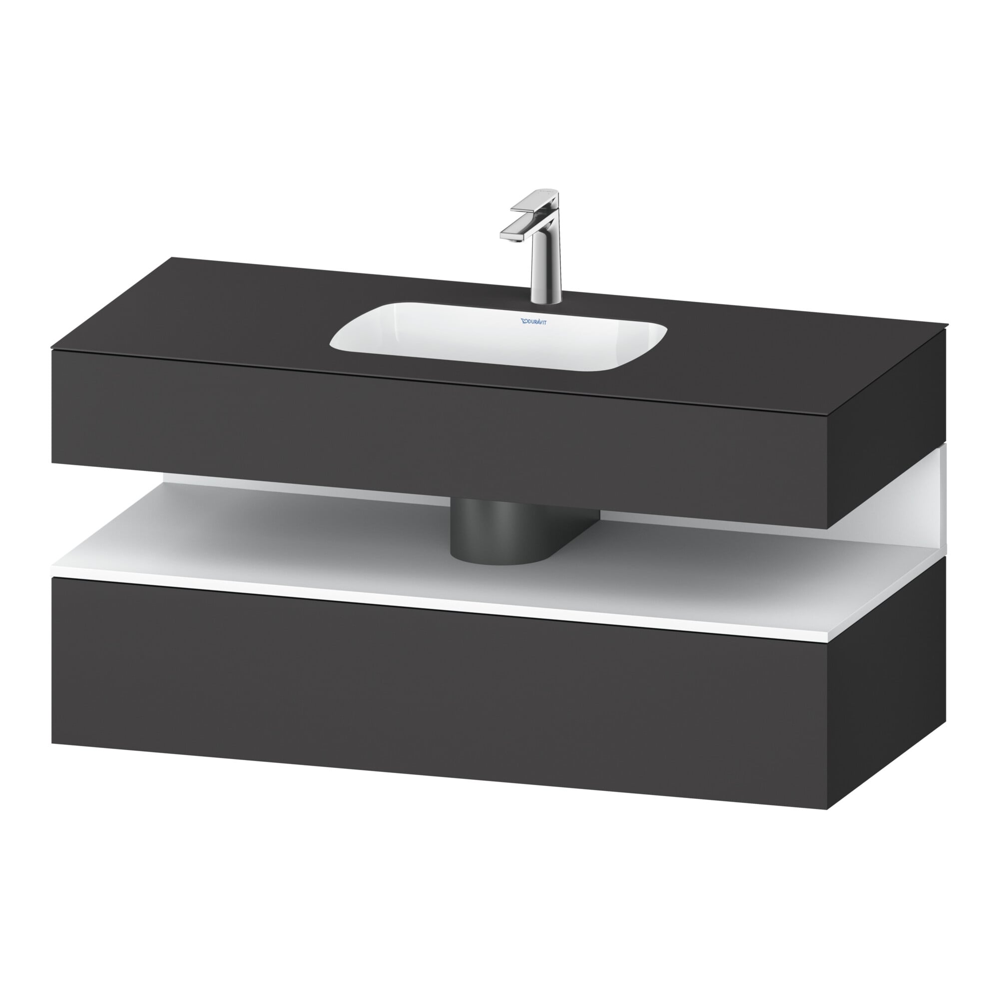 Duravit Einbauwaschtisch-Möbel-Set Qatego 120x55x60cm, w m/Gr m, Kon-WTU, Nischenb