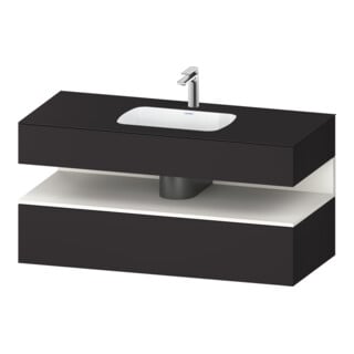 Duravit Einbauwaschtisch-Möbel-Set Qatego 120x55x60cm, w m/Gr matt, Konsolen-Waschtischunterbau