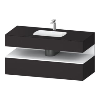 Duravit Einbauwaschtisch-Möbel-Set Qatego 120x55x60cm, w m/Grap matt, Konsolen-Waschtischunterbau
