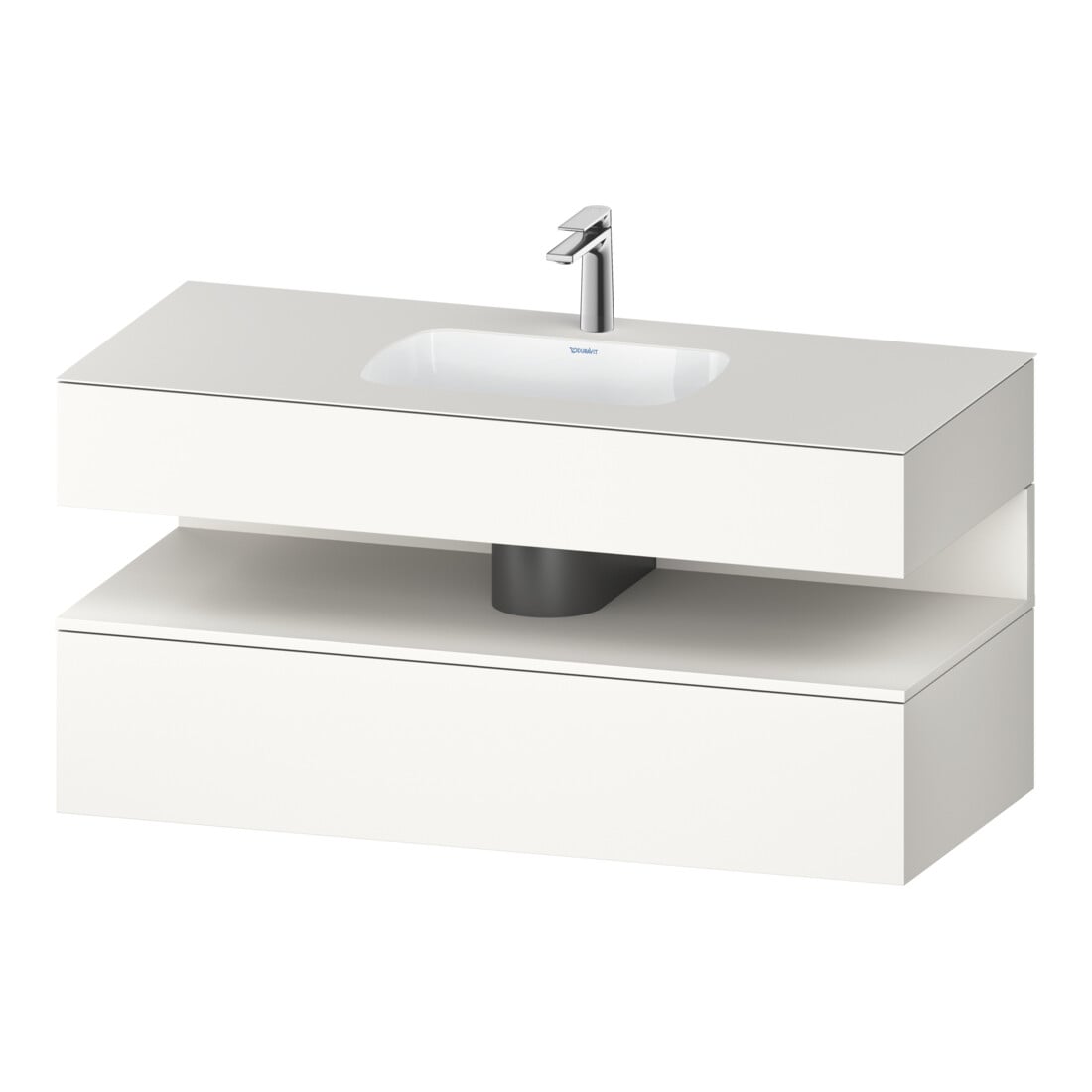 Duravit Einbauwaschtisch-Möbel-Set Qatego 120x55x60cm, w m, Konsolen-Waschtischunterbau, Nischenb
