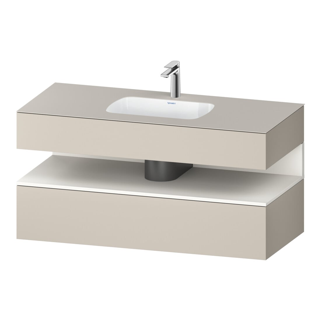 Duravit Einbauwaschtisch-Möbel-Set Qatego 120x55x60cm, w m/ta ma, Konsolen-Waschtischunterbau