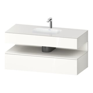 Duravit Einbauwaschtisch-Möbel-Set Qatego 120x55x60cm, w m/we hgl, Konsolen-Waschtischunterbau