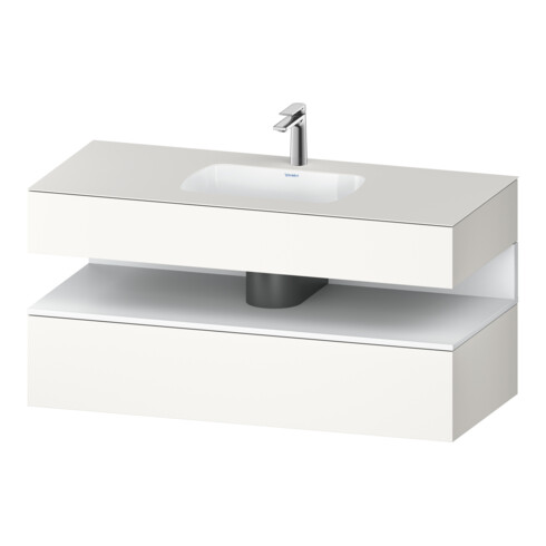 Duravit Einbauwaschtisch-Möbel-Set Qatego 120x55x60cm, w m/we matt, Konsolen-Waschtischunterbau