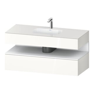 Duravit Einbauwaschtisch-Möbel-Set Qatego 120x55x60cm, w matt/we hgl, Konsolen-Waschtischunterbau