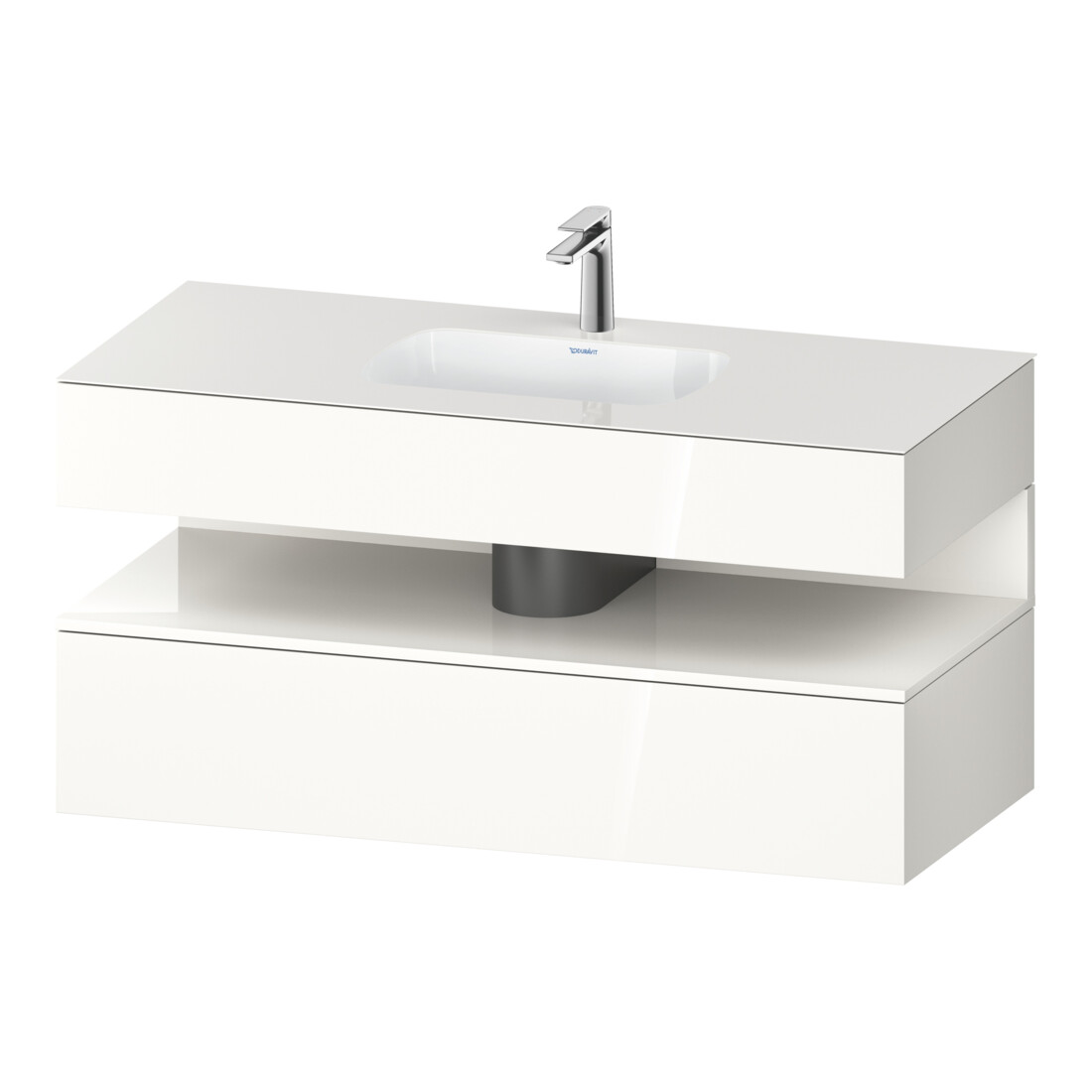 Duravit Einbauwaschtisch-Möbel-Set Qatego 120x55x60cm, we hgl, Konsolen-Waschtischunterbau