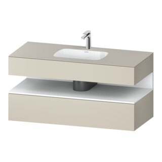 Duravit Einbauwaschtisch-Möbel-Set Qatego 120x55x60cm, we m/tau matt, Konsolen-Waschtischunterbau