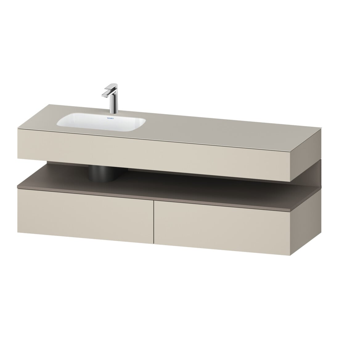 Duravit Einbauwaschtisch-Möbel-Set Qatego 160x50x60cm, Kon-WTU, B, B l, ba m/ta m