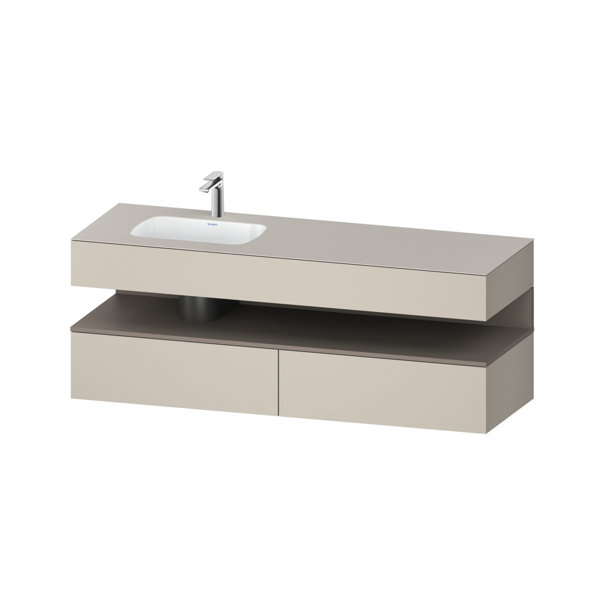 Duravit Einbauwaschtisch-Möbel-Set Qatego 160x50x60cm, Kon-WTU, B, B l, ba m/ta ma