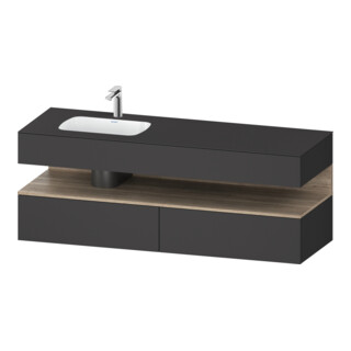 Duravit Einbauwaschtisch-Möbel-Set Qatego 160x50x60cm, Kon-WTU, B, B l, E Ma/Gra m