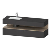 Duravit Einbauwaschtisch-Möbel-Set Qatego 160x50x60cm, Kon-WTU, B, B l, E Ma/Gra m