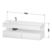 Duravit Einbauwaschtisch-Möbel-Set Qatego 160x50x60cm, Kon-WTU, B, B l, E na/gra m-3