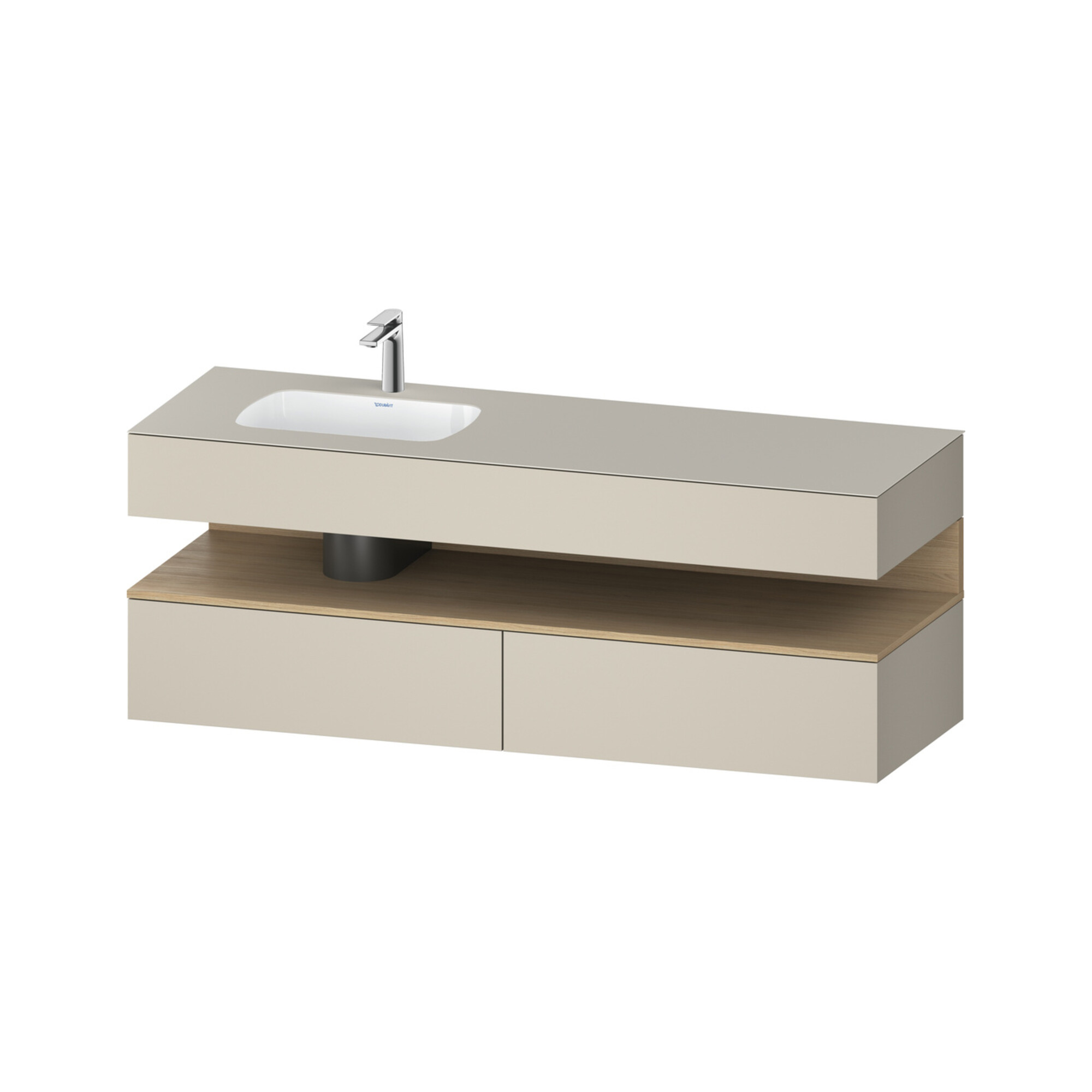 Duravit Einbauwaschtisch-Möbel-Set Qatego 160x50x60cm, Kon-WTU, B, B l, E na/tau m