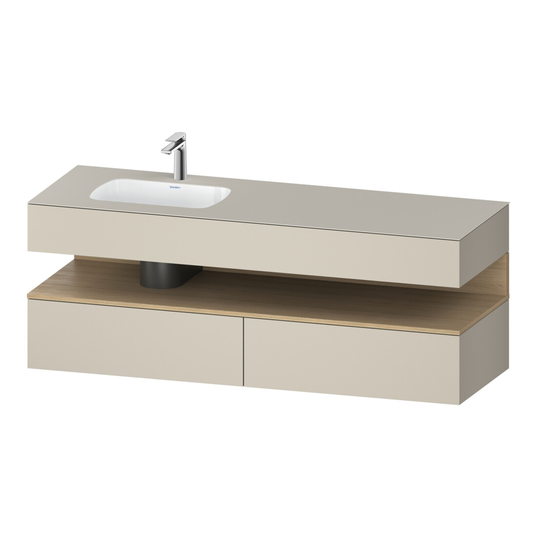 Duravit Einbauwaschtisch-Möbel-Set Qatego 160x50x60cm, Kon-WTU, B, B l, E na/tau m