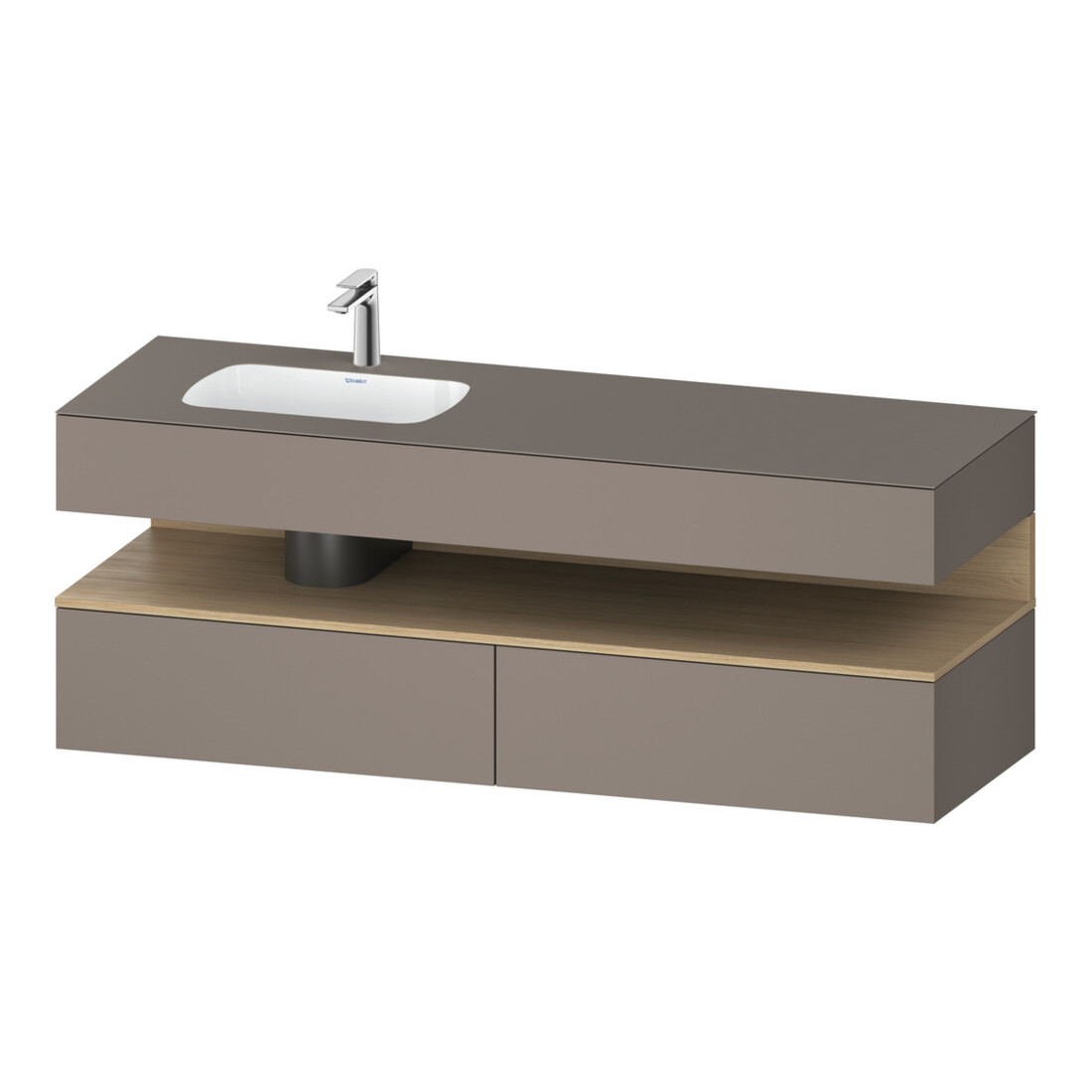 Duravit Einbauwaschtisch-Möbel-Set Qatego 160x50x60cm, Kon-WTU, B, B l, E nat/b ma
