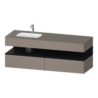 Duravit Einbauwaschtisch-Möbel-Set Qatego 160x50x60cm, Kon-WTU, B, B l, E sw/Bas m