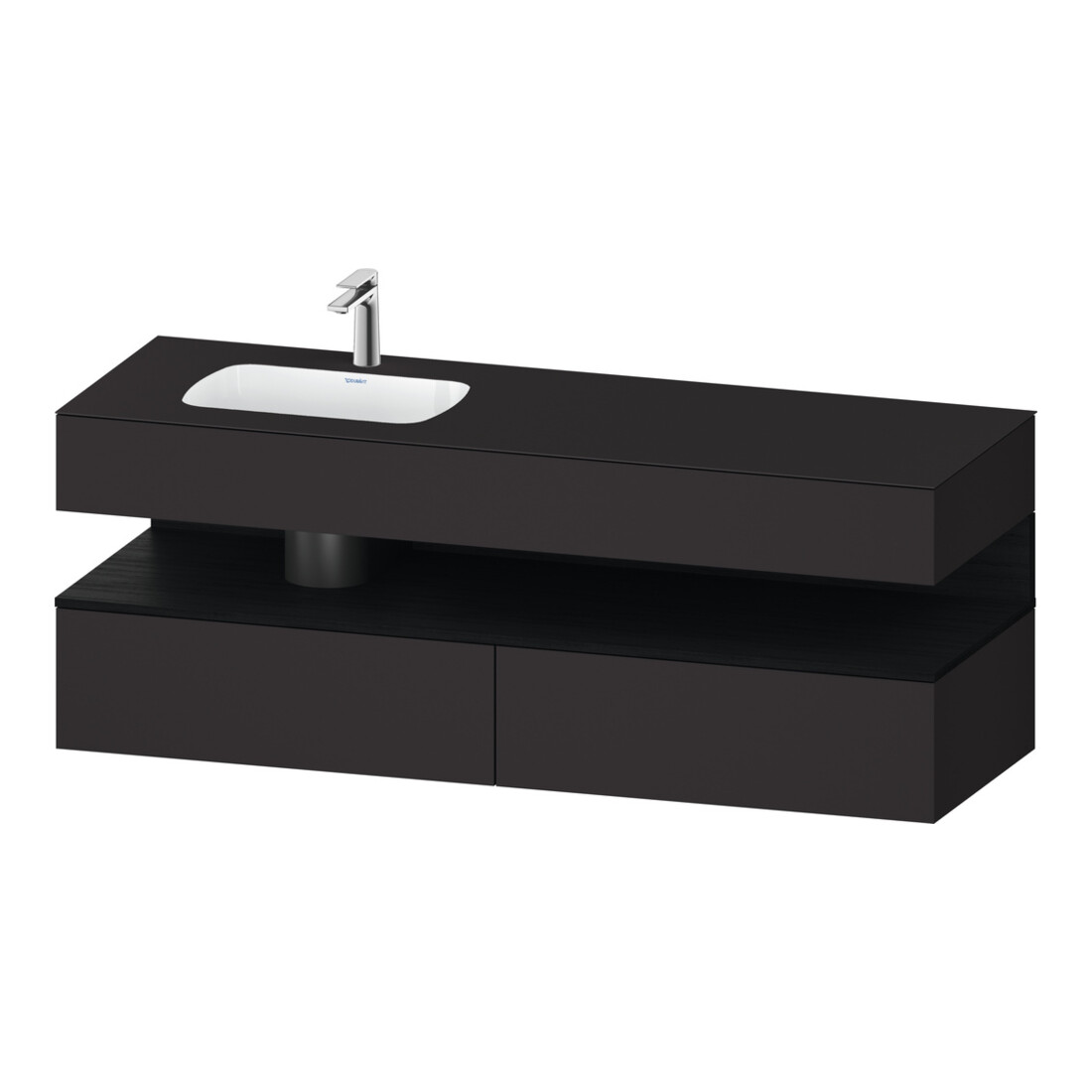 Duravit Einbauwaschtisch-Möbel-Set Qatego 160x50x60cm, Kon-WTU, B, B l, E sw/gra m