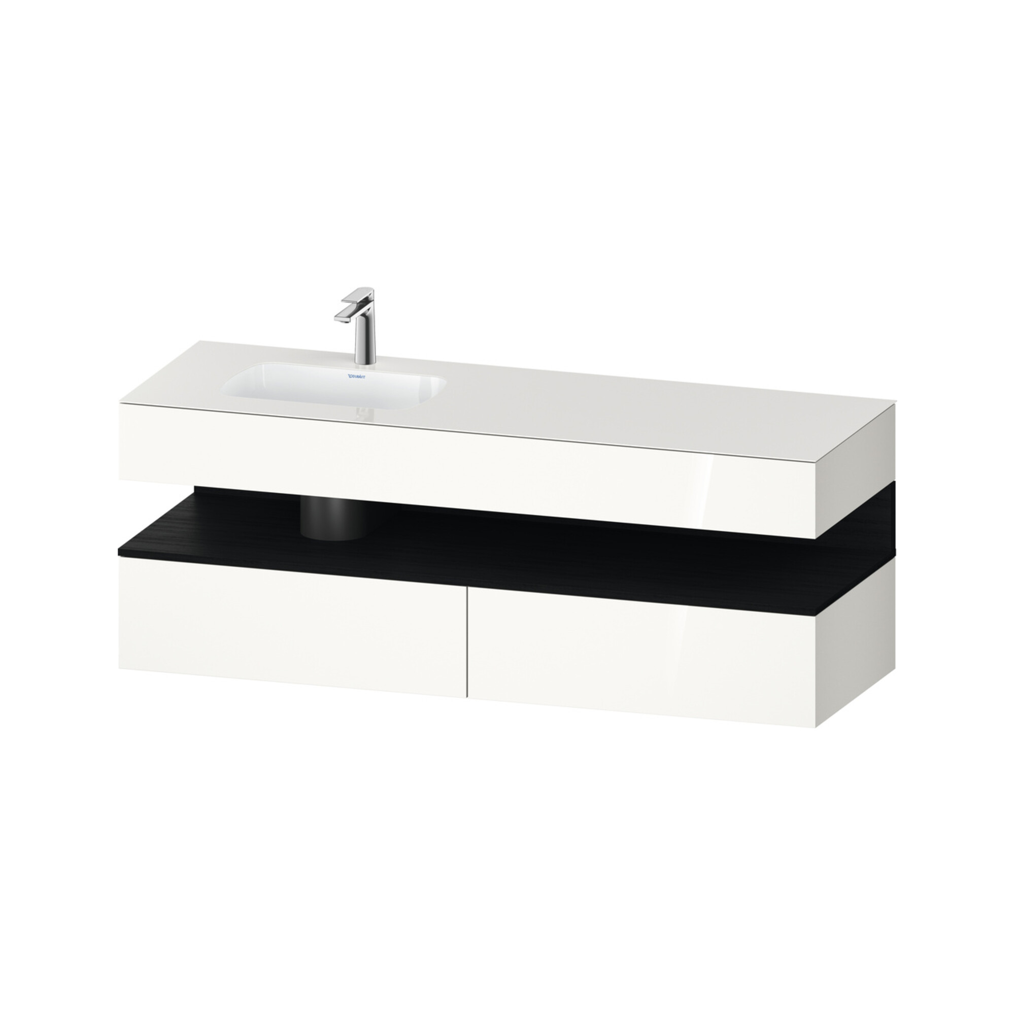 Duravit Einbauwaschtisch-Möbel-Set Qatego 160x50x60cm, Kon-WTU, B, B l, E sw/we g