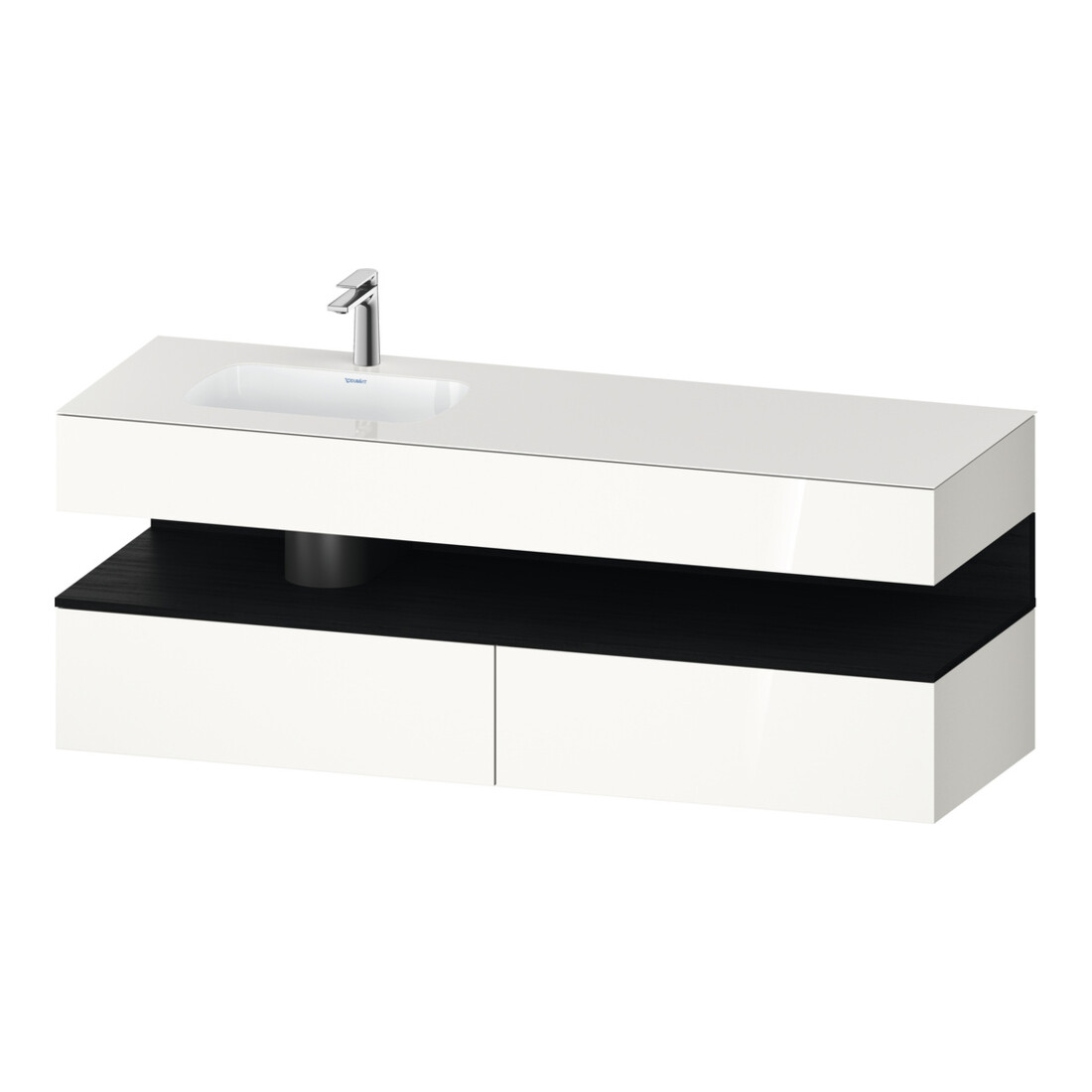 Duravit Einbauwaschtisch-Möbel-Set Qatego 160x50x60cm, Kon-WTU, B, B l, E sw/we g