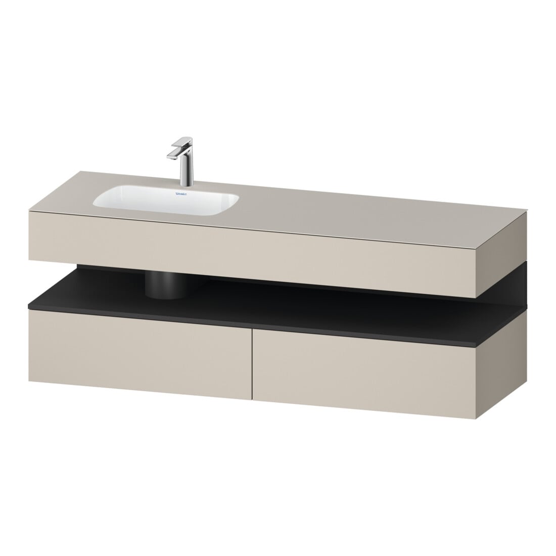 Duravit Einbauwaschtisch-Möbel-Set Qatego 160x50x60cm, Kon-WTU, B, B l, gra m/ta m