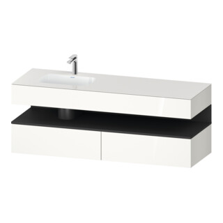 Duravit Einbauwaschtisch-Möbel-Set Qatego 160x50x60cm, Kon-WTU, B, B l, gra m/we g