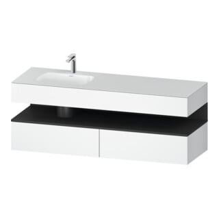 Duravit Einbauwaschtisch-Möbel-Set Qatego 160x50x60cm, Kon-WTU, B, B l, gra m/we m
