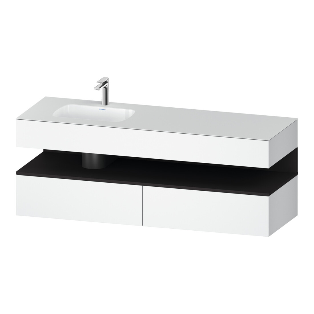 Duravit Einbauwaschtisch-Möbel-Set Qatego 160x50x60cm, Kon-WTU, B, B l, gra m/we m