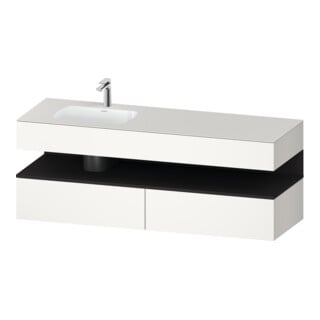 Duravit Einbauwaschtisch-Möbel-Set Qatego 160x50x60cm, Kon-WTU, B, B l, gra m/we m