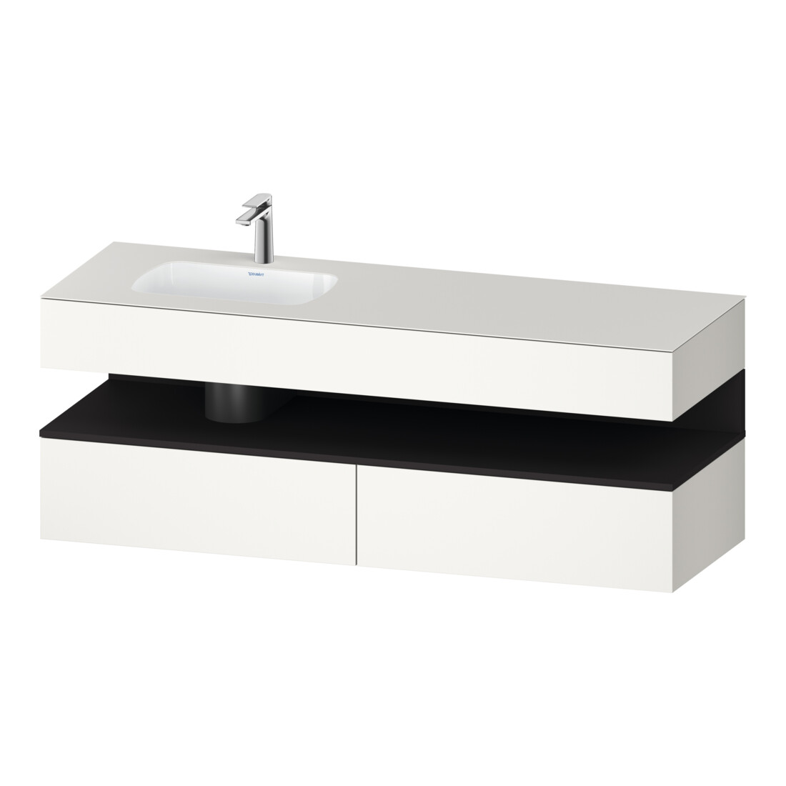 Duravit Einbauwaschtisch-Möbel-Set Qatego 160x50x60cm, Kon-WTU, B, B l, gra m/we m