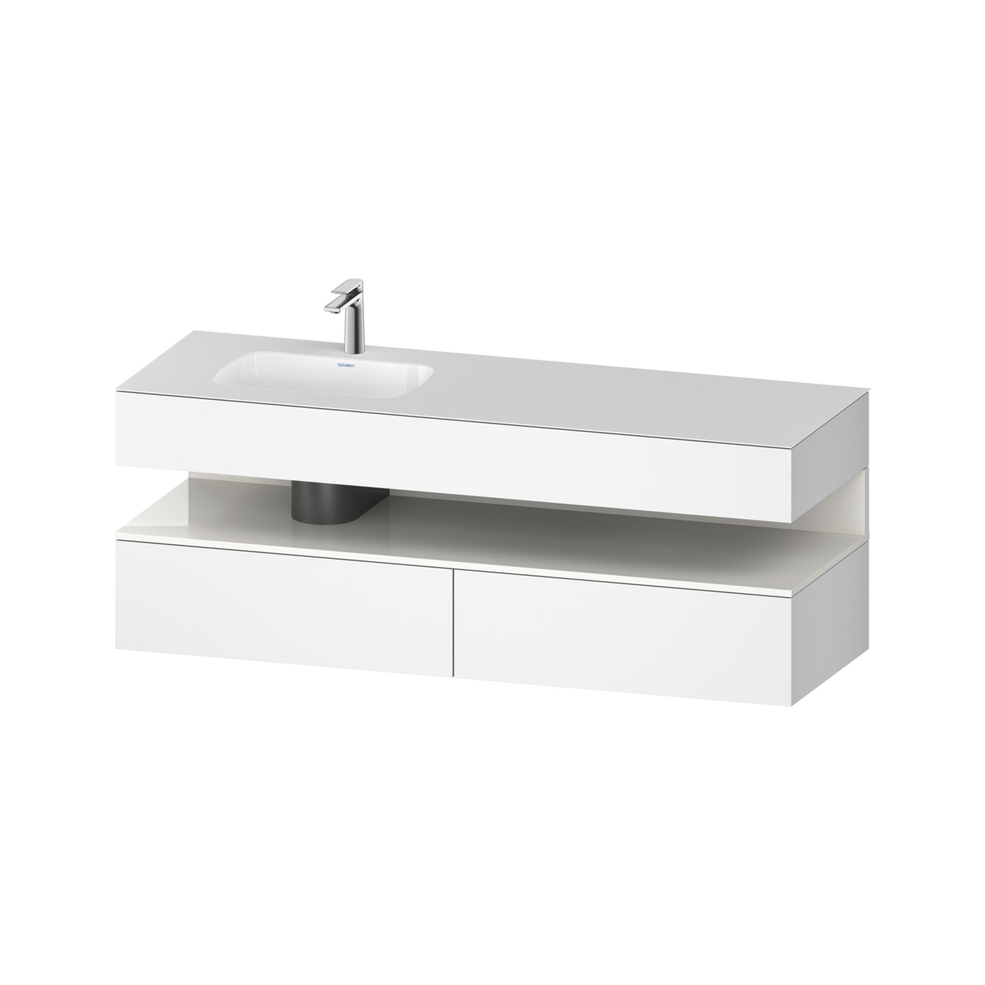 Duravit Einbauwaschtisch-Möbel-Set Qatego 160x50x60cm, Kon-WTU, B, B l, w hgl/we m