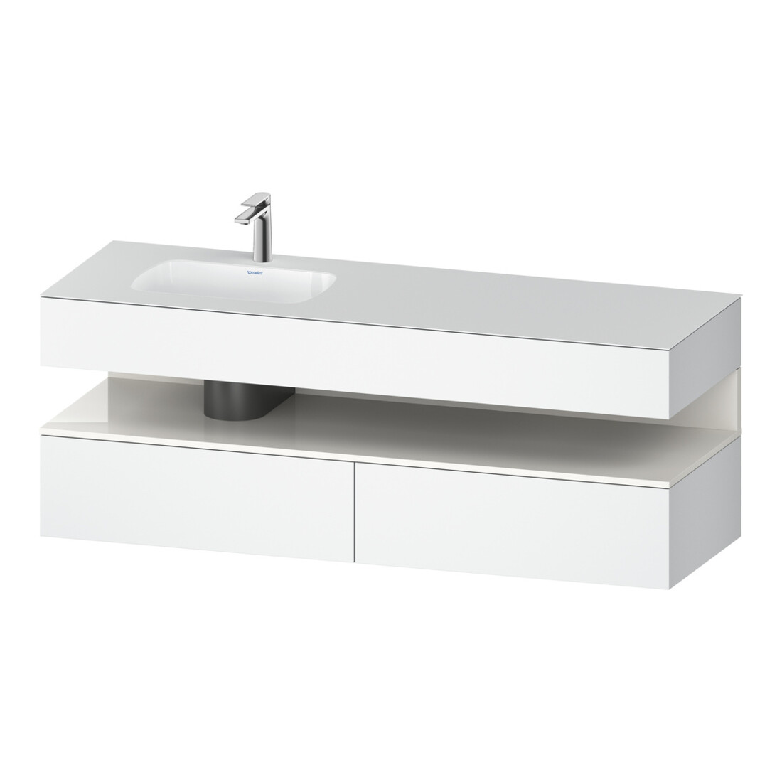 Duravit Einbauwaschtisch-Möbel-Set Qatego 160x50x60cm, Kon-WTU, B, B l, w hgl/we m