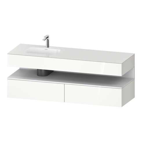 Duravit Einbauwaschtisch-Möbel-Set Qatego 160x50x60cm, Kon-WTU, B, B l, w m/we hgl