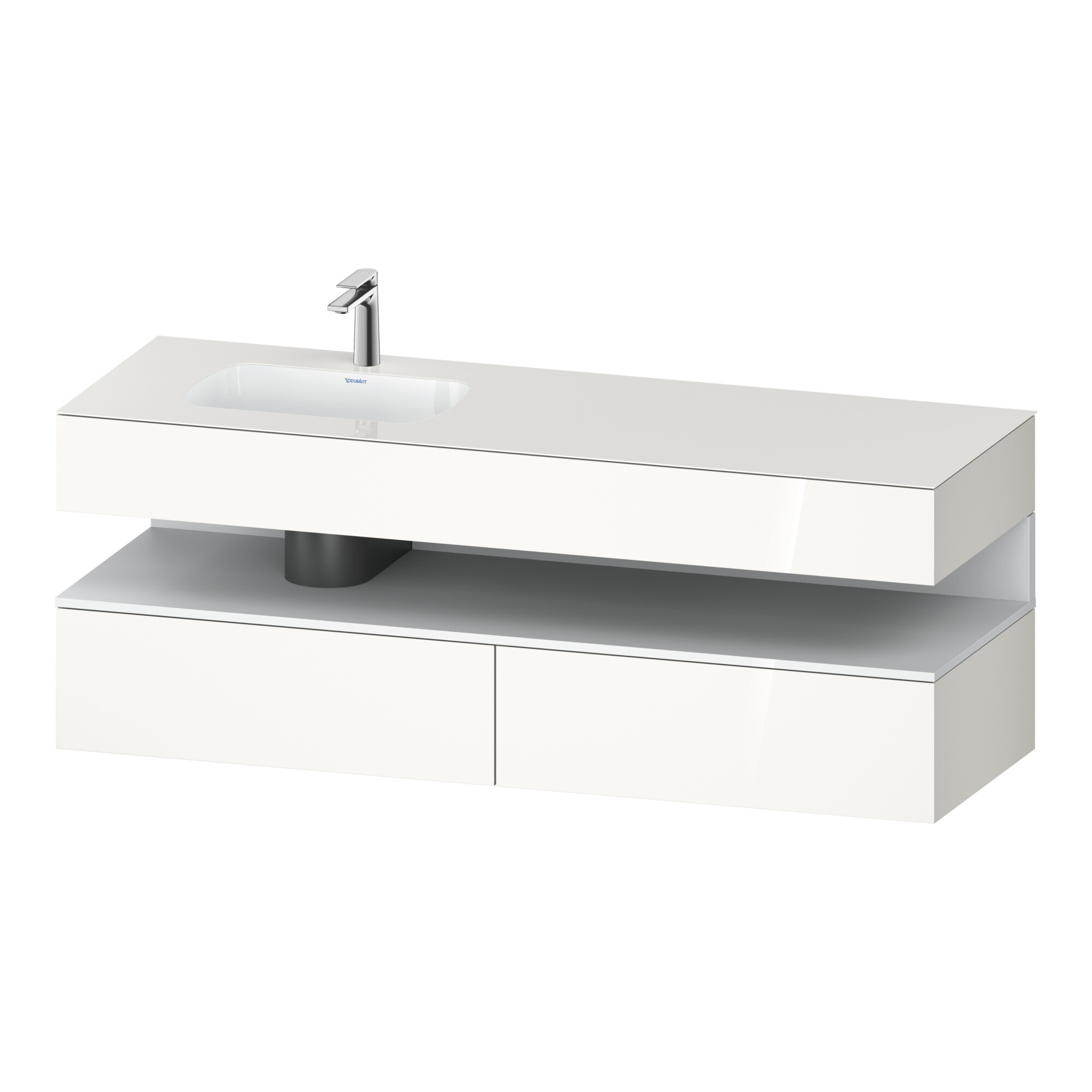 Duravit Einbauwaschtisch-Möbel-Set Qatego 160x50x60cm, Kon-WTU, B, B l, w m/we hgl