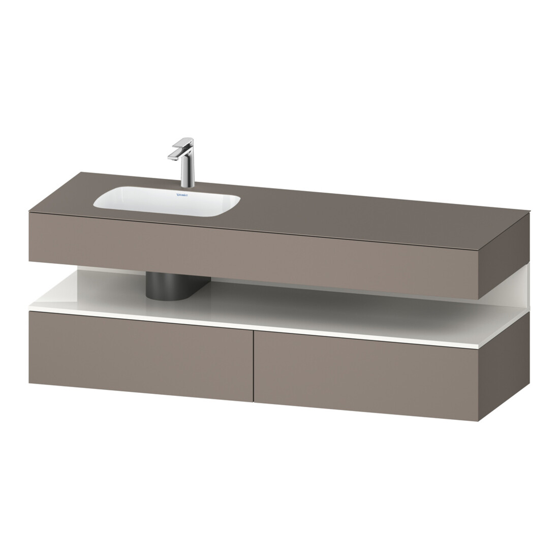 Duravit Einbauwaschtisch-Möbel-Set Qatego 160x50x60cm, Kon-WTU, B, B l, we hg/b ma
