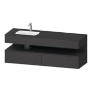 Duravit Einbauwaschtisch-Möbel-Set Qatego 160x50x60cm, Kon-WTU, B, B li, graph ma